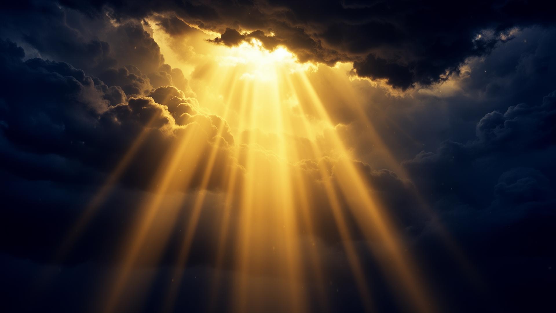 Luz divina rompendo as trevas